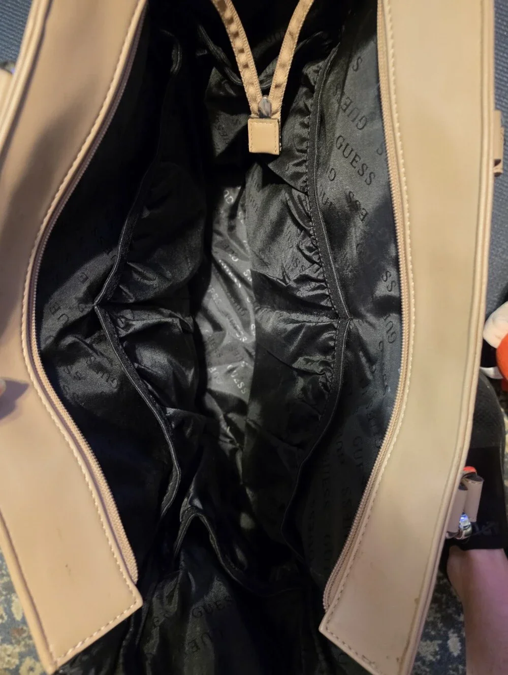 GUESS debossed logo diaper bag tote